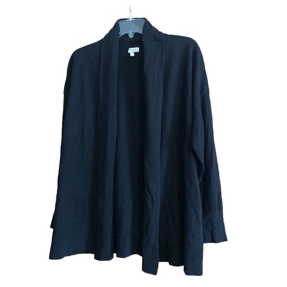 Halogen For Encore Cashmere Blend Open Front Cardigan Black Size 1X - Picture 1 of 14